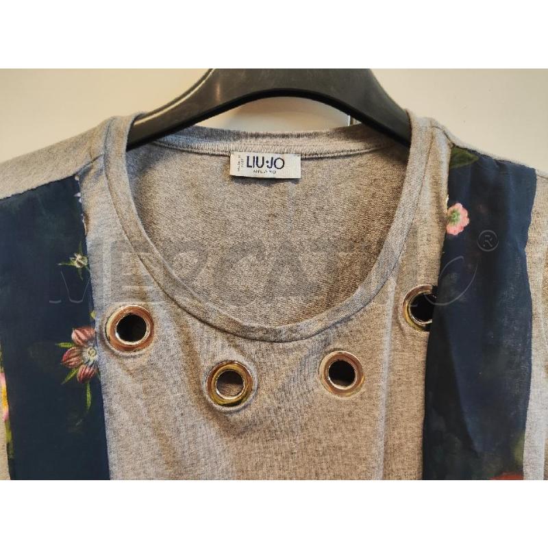 MAGLIETTA DONNA # LIU JO GRIGIA CON VELE SCIARPINA BLU | Mercatino dell'Usato Vinci - fraz. sovigliana 2