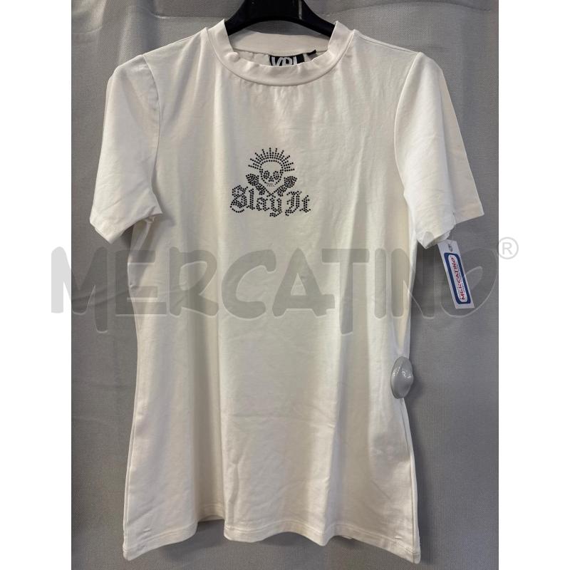 MAGLIETTA DONNA # VRL BIANCA TG.M STRASS  | Mercatino dell'Usato Vinci - fraz. sovigliana 1