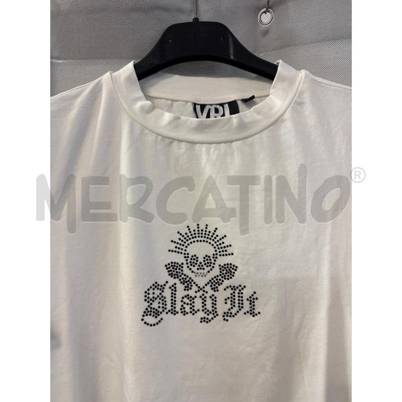MAGLIETTA DONNA # VRL BIANCA TG.M STRASS  | Mercatino dell'Usato Vinci - fraz. sovigliana 2