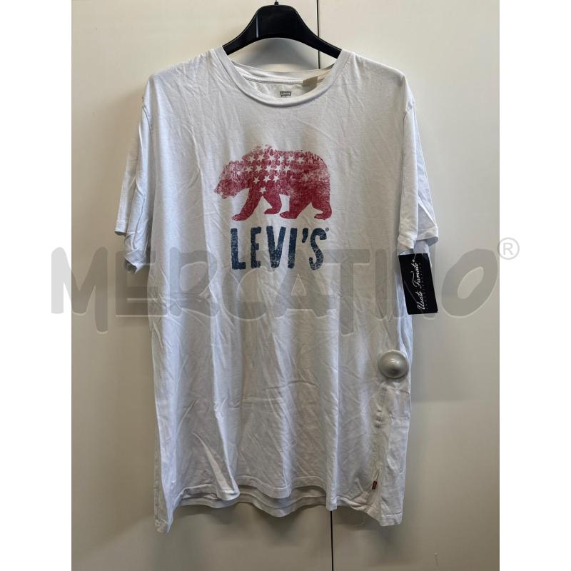 MAGLIETTA UOMO LEVIS BIANCA ORSO ROSSO TG.XL | Mercatino dell'Usato Vinci - fraz. sovigliana 1
