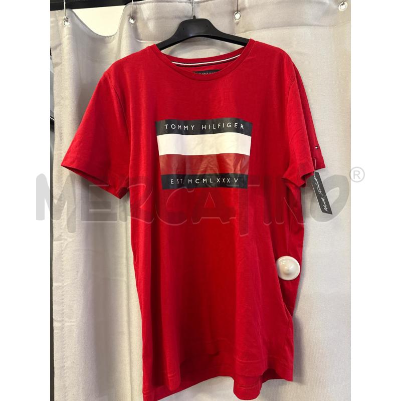 MAGLIETTA UOMO TOMMY HILFINGER ROSSA TG.M | Mercatino dell'Usato Vinci - fraz. sovigliana 1