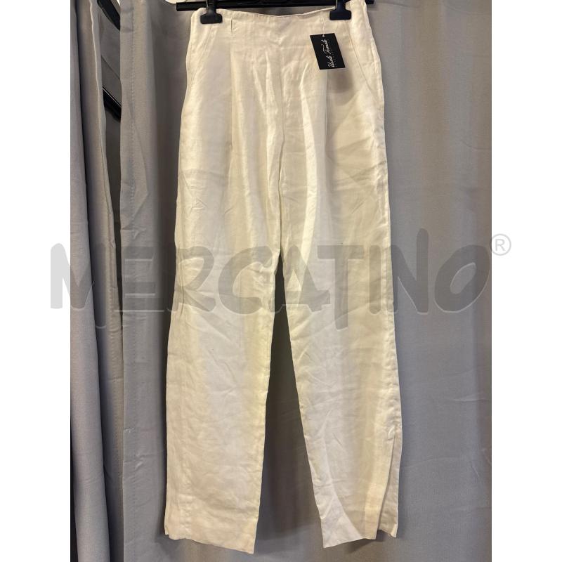 PANTALONE DONNA GHERARDINI TG.4O BIANCHI 100%LINO | Mercatino dell'Usato Vinci - fraz. sovigliana 1