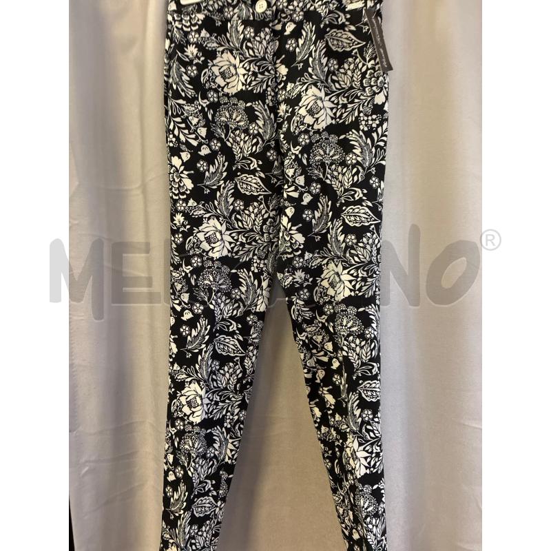 PANTALONE DONNA MIMI MUA NERI FIORI BIANCHI NUOVI TG.S | Mercatino dell'Usato Vinci - fraz. sovigliana 1