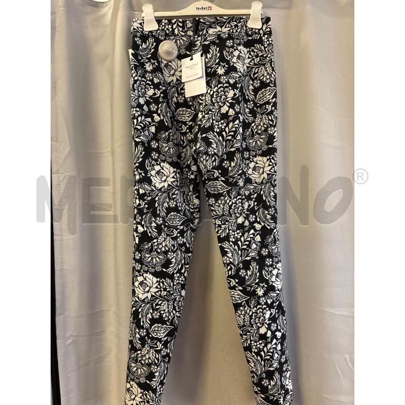 PANTALONE DONNA MIMI MUA NERI FIORI BIANCHI NUOVI TG.S | Mercatino dell'Usato Vinci - fraz. sovigliana 3