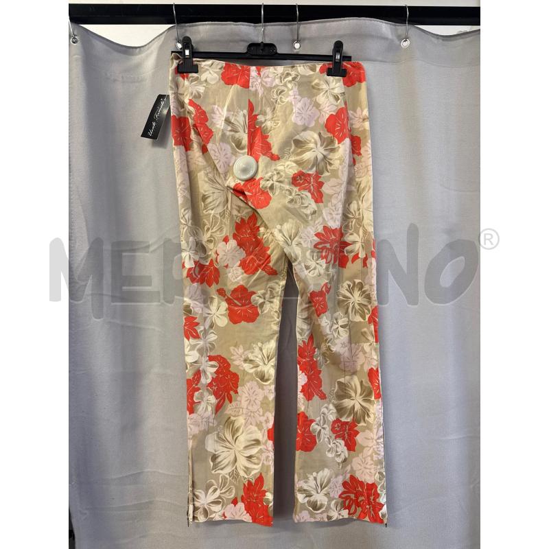 PANTALONE DONNA SPORTMAX CREMA FIORI ARANCIO TG.42 | Mercatino dell'Usato Vinci - fraz. sovigliana 2