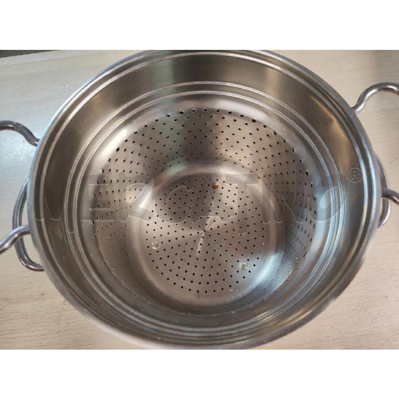 PENTOLA PASTAIOLA SAF + COPERCHIO  ACCIAIO  | Mercatino dell'Usato Vinci - fraz. sovigliana 2