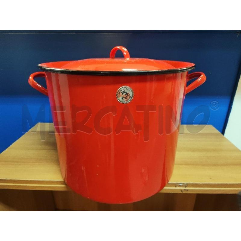 PENTOLONE SMALTYATO ROSSO + COPERCHIO | Mercatino dell'Usato Vinci - fraz. sovigliana 1