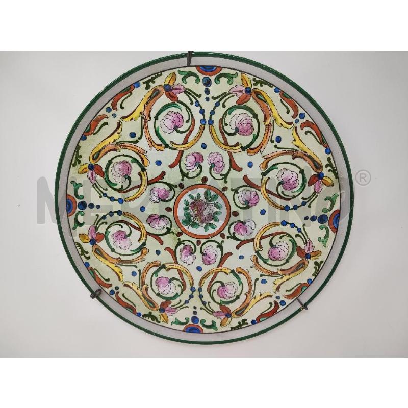 PIATTO 38CM RICHARD VERDE FIORELLINI ROSA | Mercatino dell'Usato Vinci - fraz. sovigliana 1