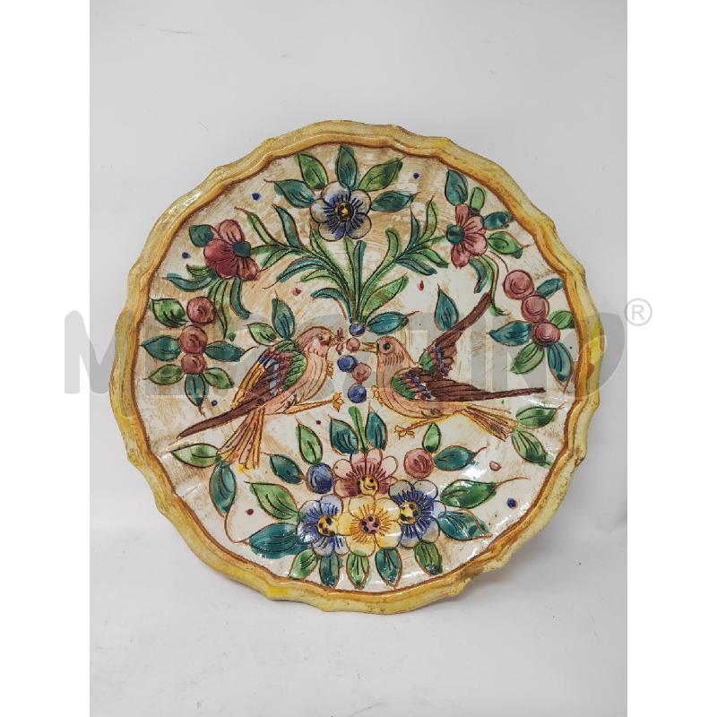 PIATTO CERAMICA DERUTA 30CM INCISO UCCELLINI E FIORI | Mercatino dell'Usato Vinci - fraz. sovigliana 1