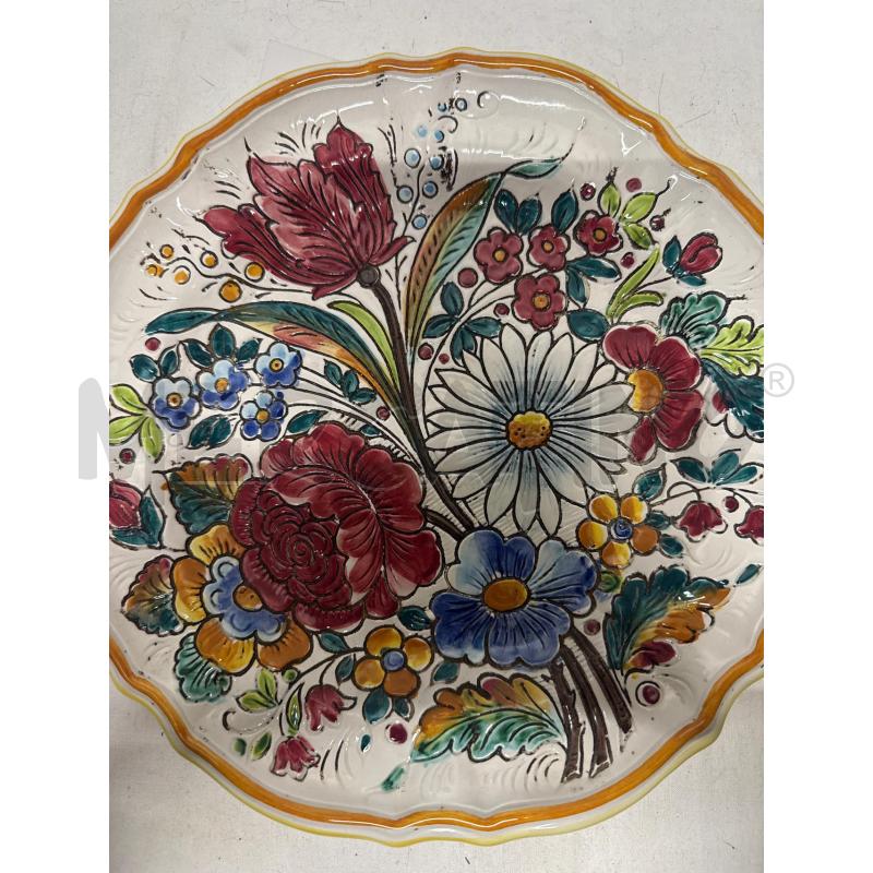 PIATTO CERAMICA DERUTA FIORI INCISI 53/25 | Mercatino dell'Usato Vinci - fraz. sovigliana 1