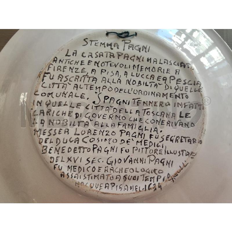 PIATTO CERAMICA STEMMA PAGNI 42CM | Mercatino dell'Usato Vinci - fraz. sovigliana 4