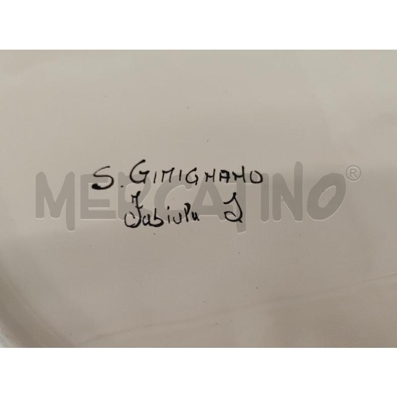 PIATTO TORDO 44 CM SAN GIMIGNANO DECORO CASA CON CIPRESSI | Mercatino dell'Usato Vinci - fraz. sovigliana 3