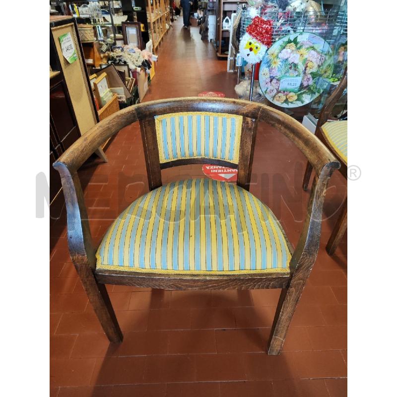 POLTRONCINA APOZZETTO LEGNO TESSUTO RIGHE | Mercatino dell'Usato Vinci - fraz. sovigliana 1