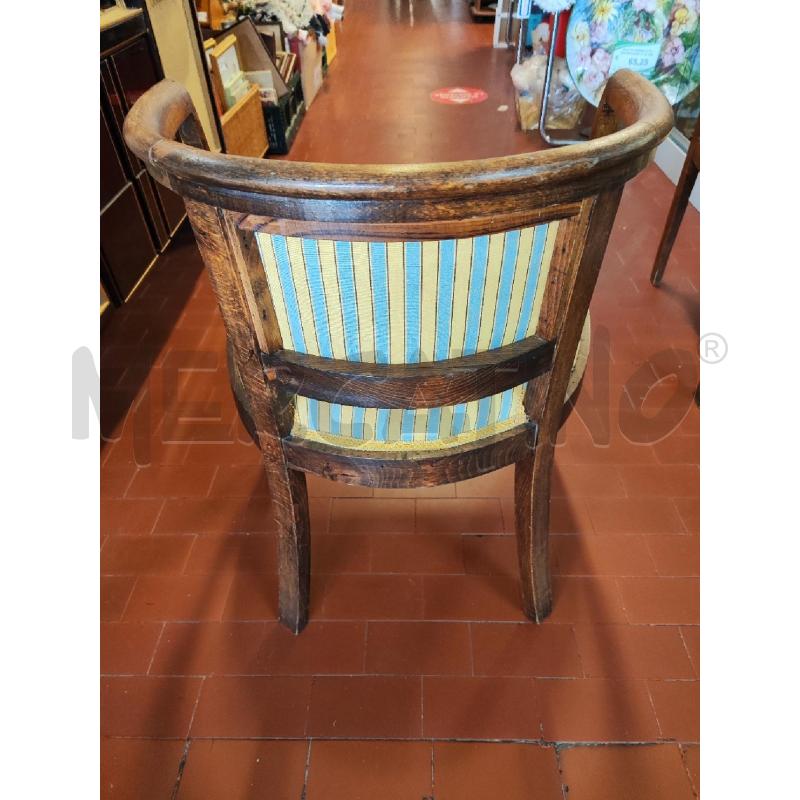 POLTRONCINA APOZZETTO LEGNO TESSUTO RIGHE | Mercatino dell'Usato Vinci - fraz. sovigliana 2