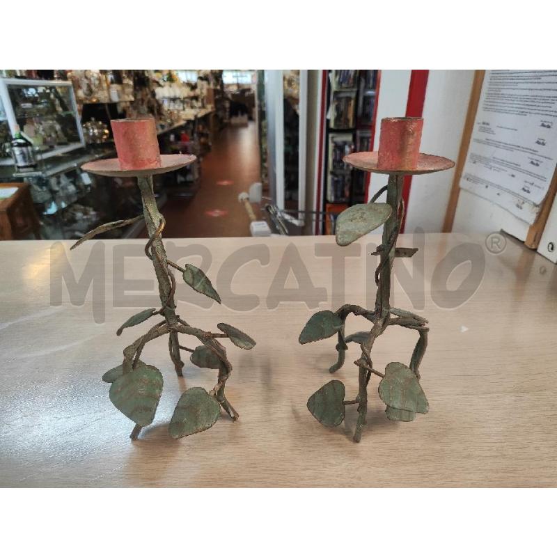 PORTA CANDELA 2 PZ METALLO VERDE BECCUCCI ROSSI | Mercatino dell'Usato Vinci - fraz. sovigliana 1
