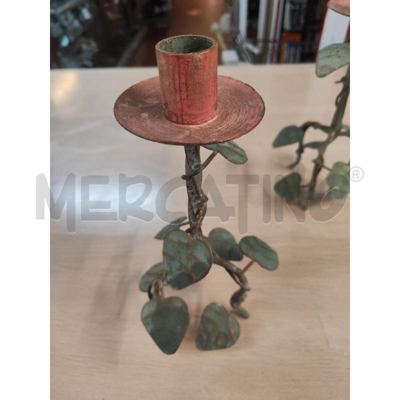 PORTA CANDELA 2 PZ METALLO VERDE BECCUCCI ROSSI | Mercatino dell'Usato Vinci - fraz. sovigliana 2