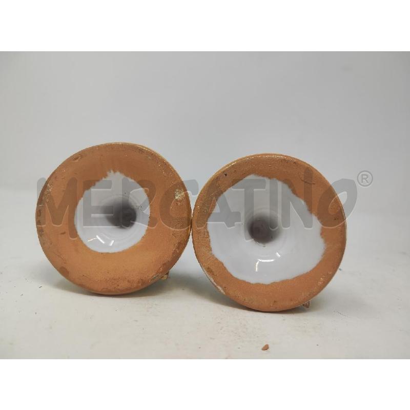 PORTA CANDELA 2 PZ TERRACOTTA FOGLIE PALLINI ROSSI | Mercatino dell'Usato Vinci - fraz. sovigliana 5