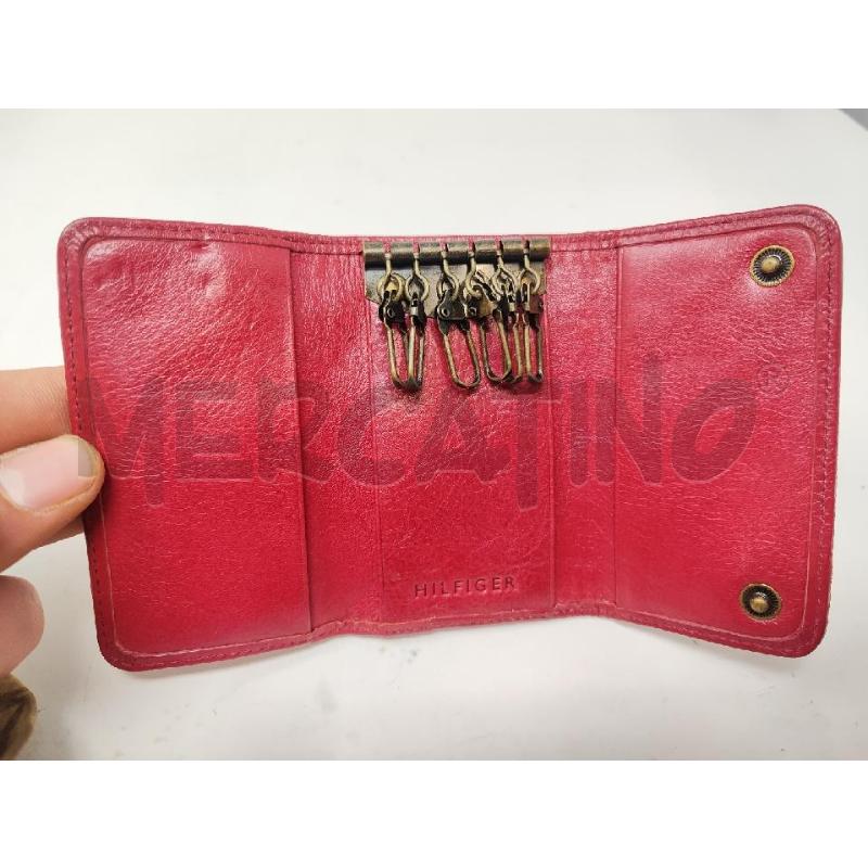 PORTA CHIAVI HILFINGER PELLE ROSSO  | Mercatino dell'Usato Vinci - fraz. sovigliana 2