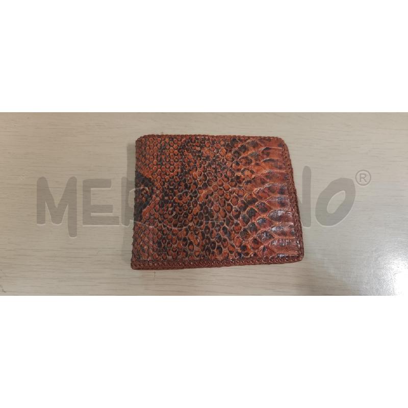 PORTA FOGLIO PELLE PITONATO ARANCIO | Mercatino dell'Usato Vinci - fraz. sovigliana 3