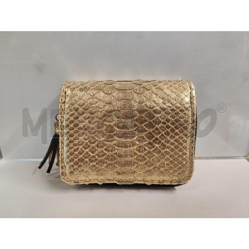 PORTA FOGLIO PELLE PITONE DORATO ZIP NUOVO | Mercatino dell'Usato Vinci - fraz. sovigliana 1