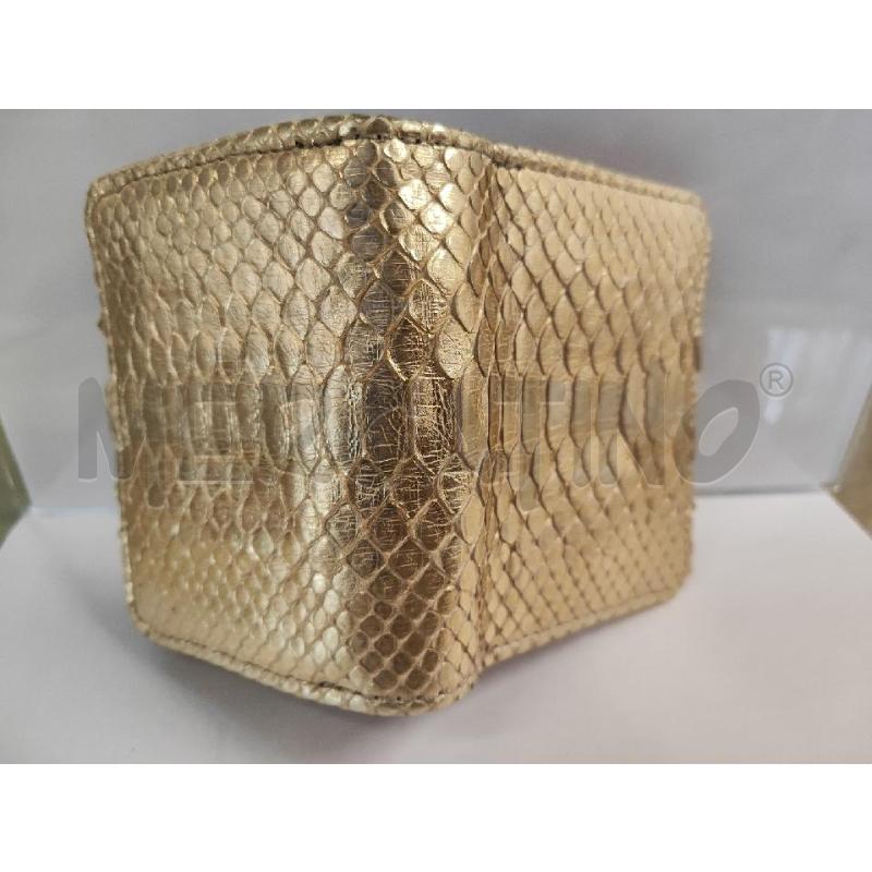 PORTA FOGLIO PELLE PITONE DORATO ZIP NUOVO | Mercatino dell'Usato Vinci - fraz. sovigliana 3