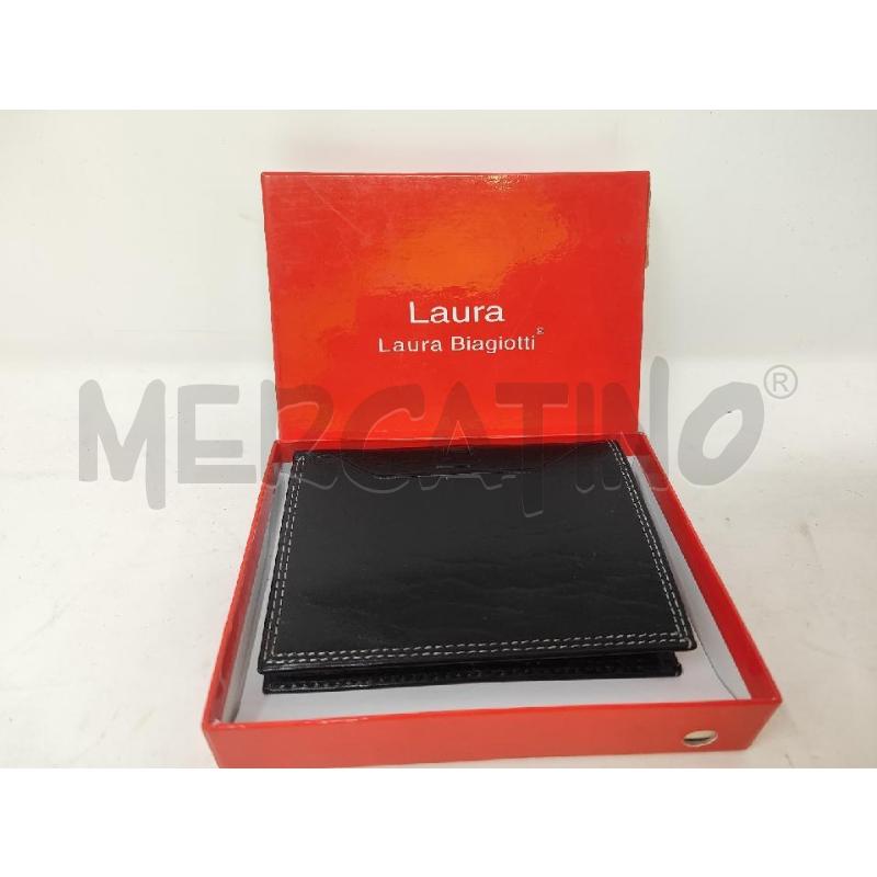 PORTA FOGLIO PELLE # LAURA BIAGIOTTI NERO NUOVO | Mercatino dell'Usato Vinci - fraz. sovigliana 1