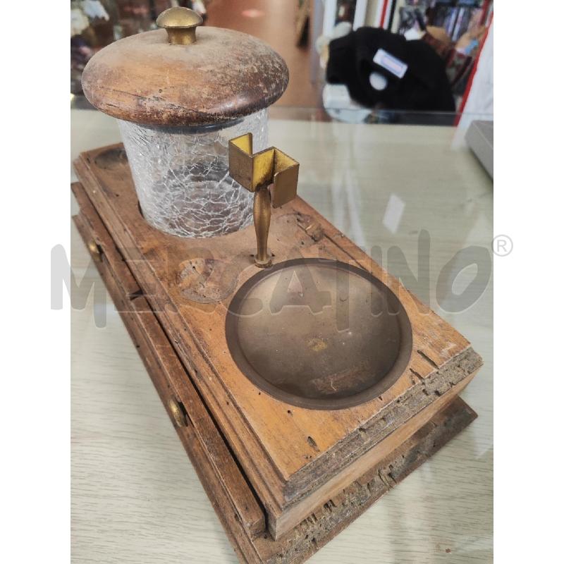 PORTA PIPE LEGNO CON CASSETTINI E BARATTOLINO VETRO | Mercatino dell'Usato Vinci - fraz. sovigliana 3