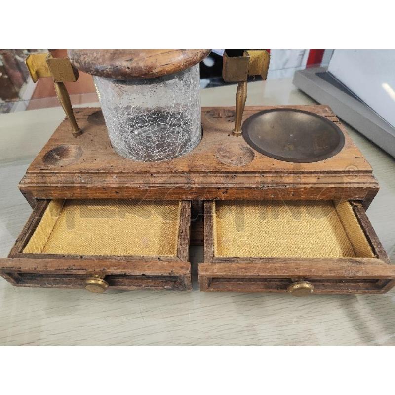 PORTA PIPE LEGNO CON CASSETTINI E BARATTOLINO VETRO | Mercatino dell'Usato Vinci - fraz. sovigliana 4