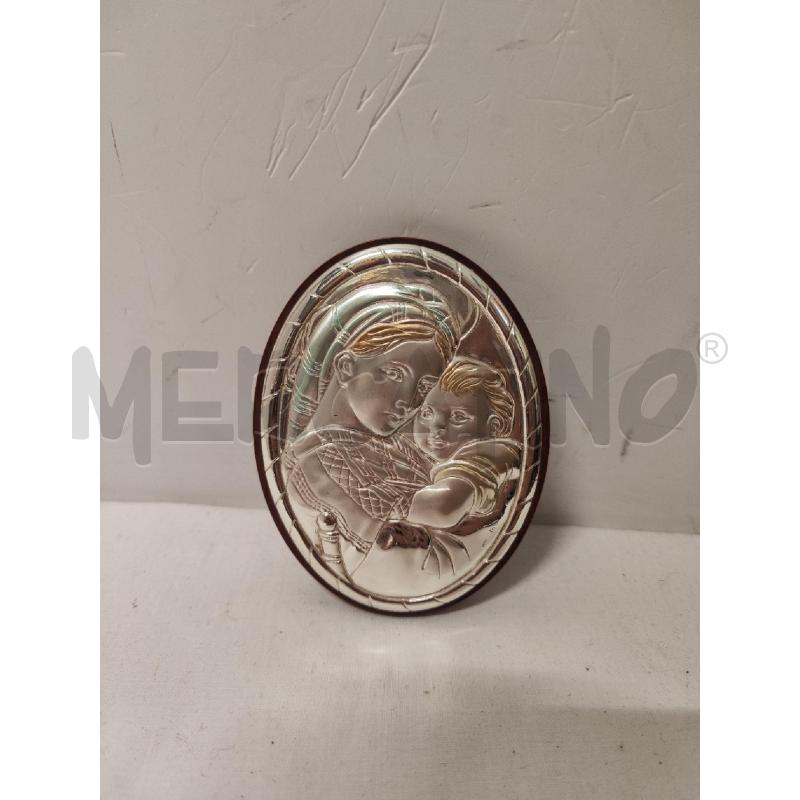 QUADRETTINO OVALE ARGENTATO MADONNA CON BIMBO | Mercatino dell'Usato Vinci - fraz. sovigliana 1
