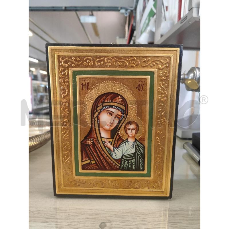 QUADRETTO 22X18 ICONA LEGNO MADONNA CON BIMBO | Mercatino dell'Usato Vinci - fraz. sovigliana 1