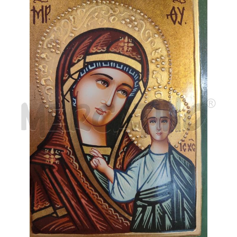 QUADRETTO 22X18 ICONA LEGNO MADONNA CON BIMBO | Mercatino dell'Usato Vinci - fraz. sovigliana 2