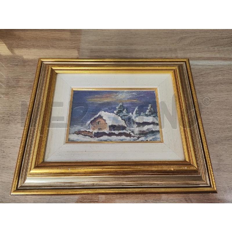 QUADRETTO CASE INNEVATE ROMOLI  CORNICE DORATA | Mercatino dell'Usato Vinci - fraz. sovigliana 1