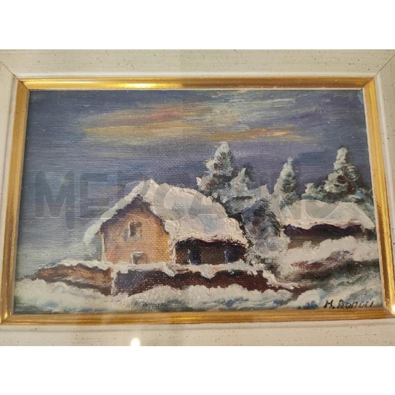 QUADRETTO CASE INNEVATE ROMOLI  CORNICE DORATA | Mercatino dell'Usato Vinci - fraz. sovigliana 2