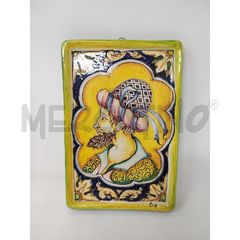 QUADRETTO CERAMICA RETT. UOMO CON CAPPELLO 24X16 | Mercatino dell'Usato Vinci - fraz. sovigliana 1