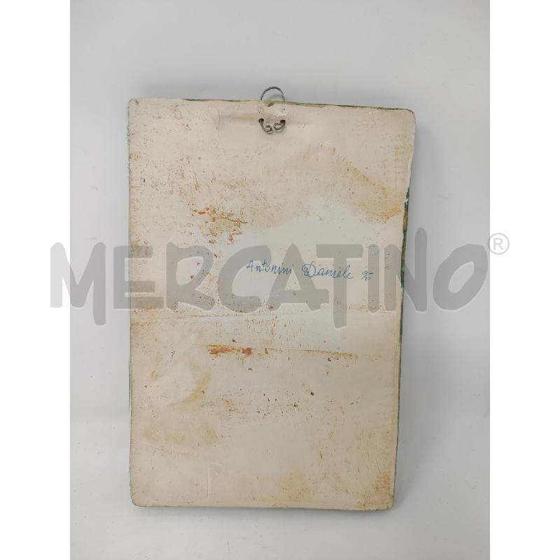 QUADRETTO CERAMICA RETT. UOMO CON CAPPELLO 24X16 | Mercatino dell'Usato Vinci - fraz. sovigliana 2