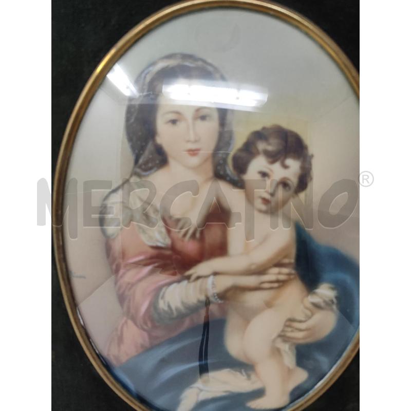 QUADRETTO MADONNA CON BIMBO BORDO VELLUTO VERDE | Mercatino dell'Usato Vinci - fraz. sovigliana 2