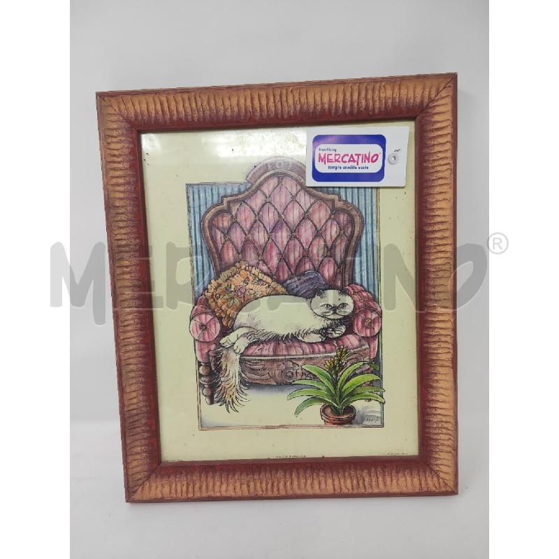 QUADRO 35X29 POLTRONA CON GATTO | Mercatino dell'Usato Vinci - fraz. sovigliana 1