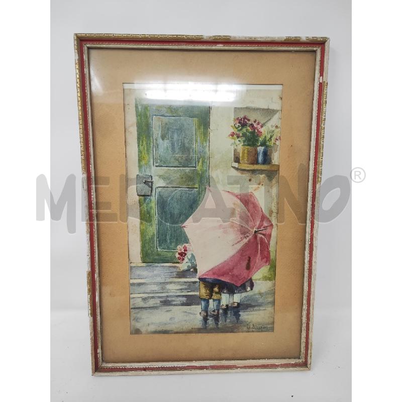 QUADRO 36X25 BIMBI CON OMBRELLO  | Mercatino dell'Usato Vinci - fraz. sovigliana 1