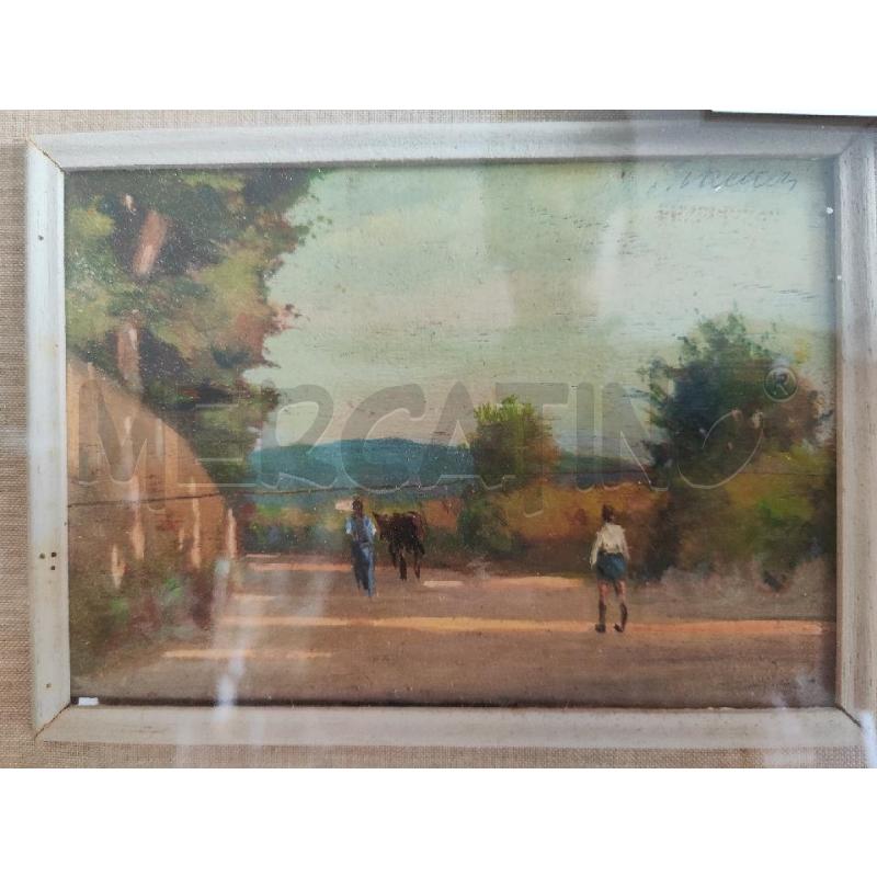 QUADRO 36X30 STRADA CON UOMINI CON MUCCA | Mercatino dell'Usato Vinci - fraz. sovigliana 2