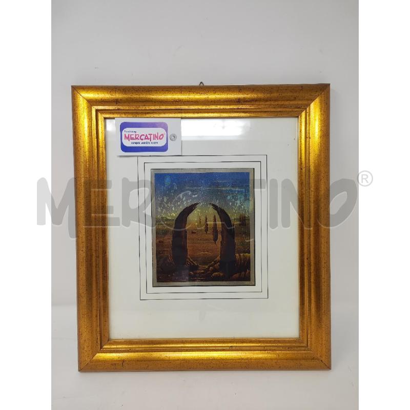 QUADRO 38X34 CIPRESSI SU LASTRA ARGENTATA PAOLO COLLINI N.97 | Mercatino dell'Usato Vinci - fraz. sovigliana 1