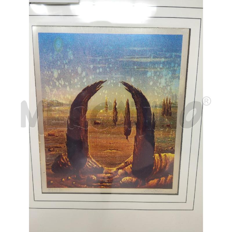 QUADRO 38X34 CIPRESSI SU LASTRA ARGENTATA PAOLO COLLINI N.97 | Mercatino dell'Usato Vinci - fraz. sovigliana 2