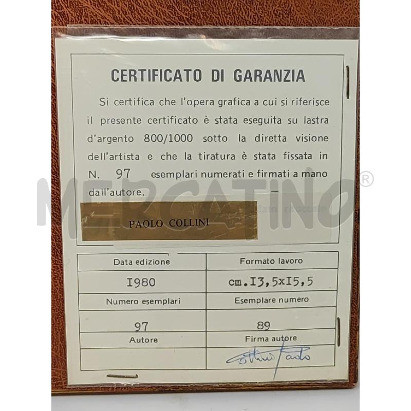 QUADRO 38X34 CIPRESSI SU LASTRA ARGENTATA PAOLO COLLINI N.97 | Mercatino dell'Usato Vinci - fraz. sovigliana 5