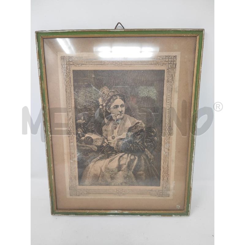 QUADRO 39X32 VECCHIO DONNA CON FERRI | Mercatino dell'Usato Vinci - fraz. sovigliana 1