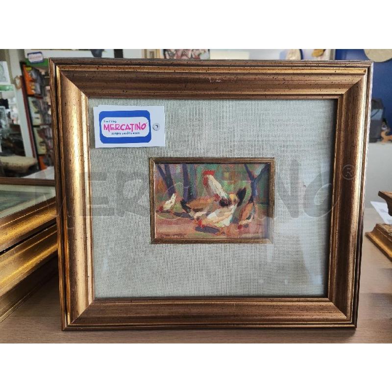 QUADRO 40X35 DIPINTO GALLINE | Mercatino dell'Usato Vinci - fraz. sovigliana 1