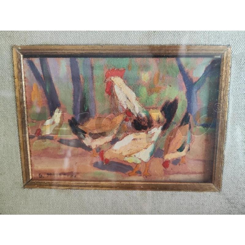 QUADRO 40X35 DIPINTO GALLINE | Mercatino dell'Usato Vinci - fraz. sovigliana 2