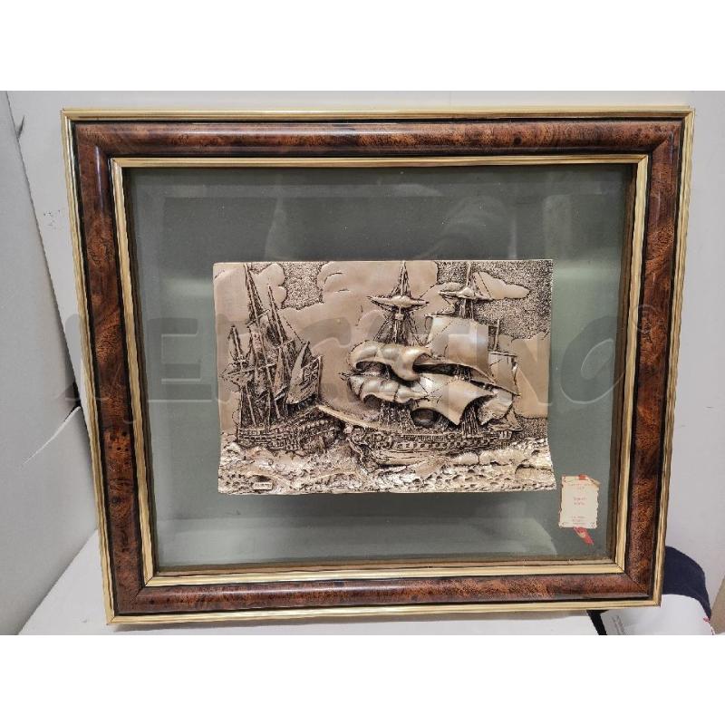 QUADRO 41X48 NAVE ARGENTATA SU VETRO | Mercatino dell'Usato Vinci - fraz. sovigliana 1