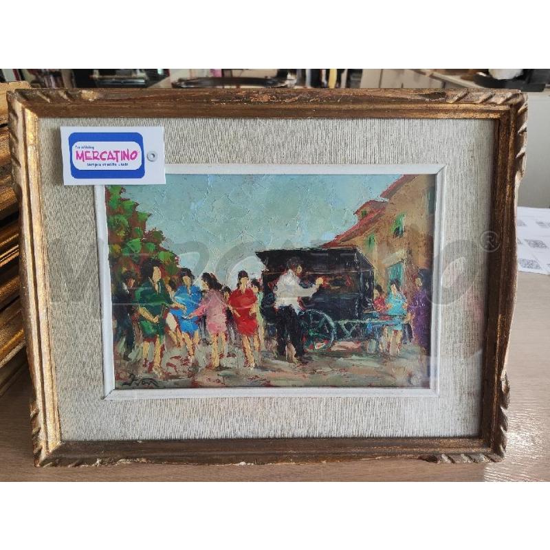 QUADRO 45X35 DIPINTO DONNE CON ORGANETTO  | Mercatino dell'Usato Vinci - fraz. sovigliana 1