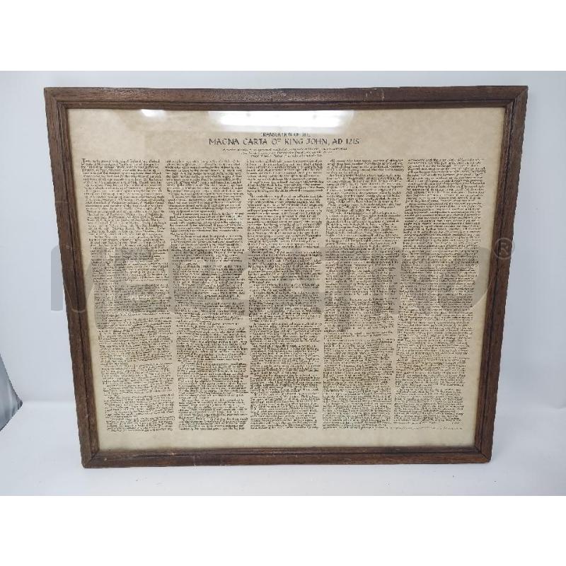 QUADRO 47X40PAGINA MAGNA CARTA OF KING JOHN AD 1215 | Mercatino dell'Usato Vinci - fraz. sovigliana 1