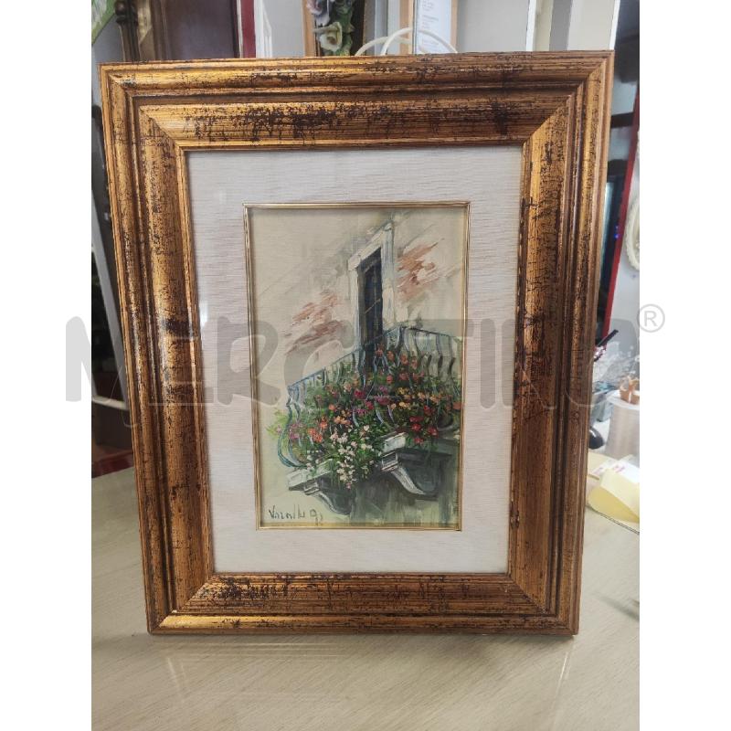 QUADRO 52X42 TERRAZZO CON FIORI | Mercatino dell'Usato Vinci - fraz. sovigliana 1