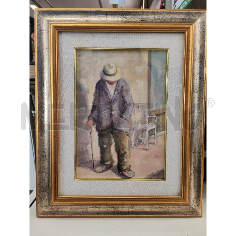 QUADRO 55X45 ANZIANO CON BASTONE DEL PICCHIA | Mercatino dell'Usato Vinci - fraz. sovigliana 1